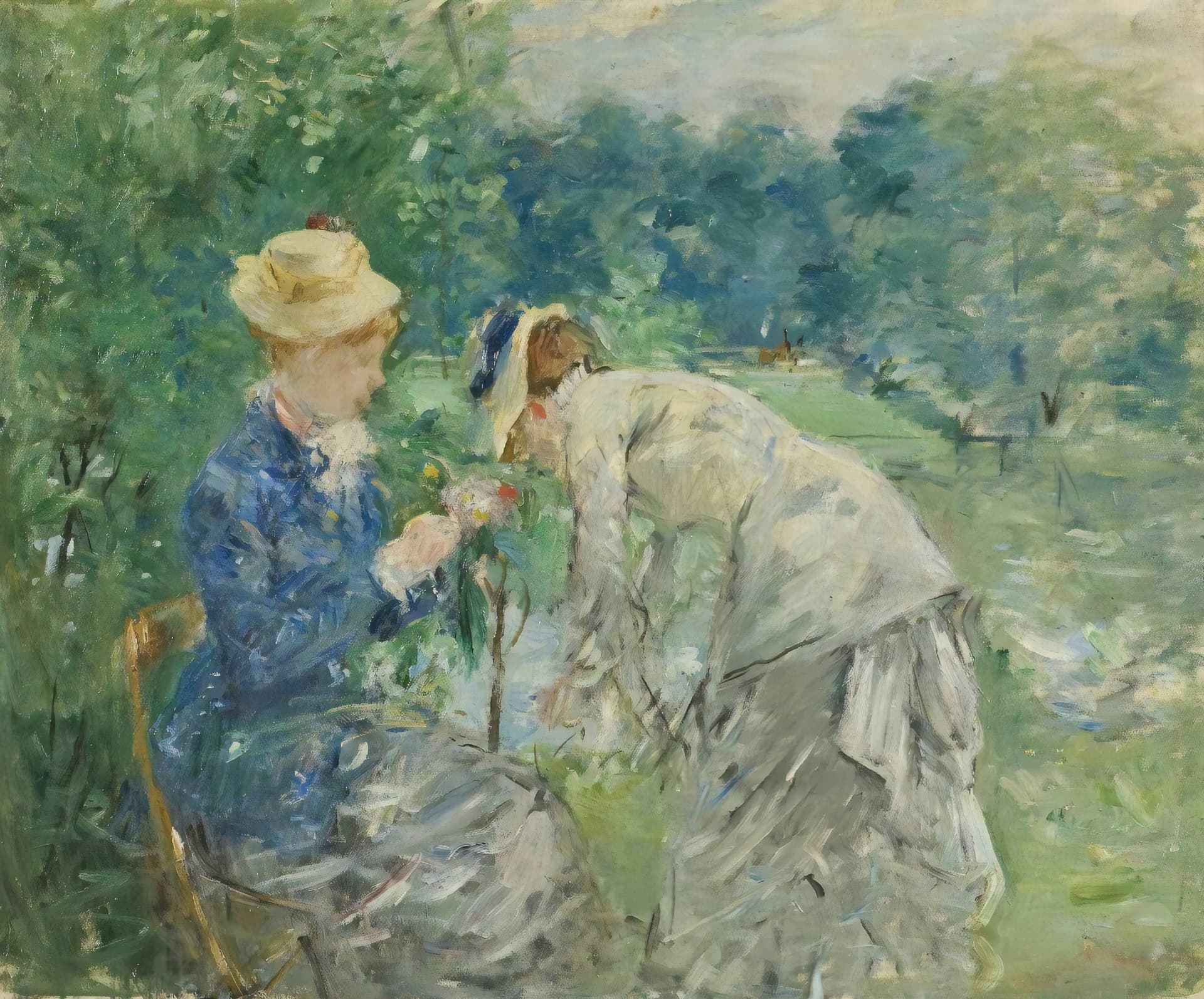 Classical Impressionist Garden Painting